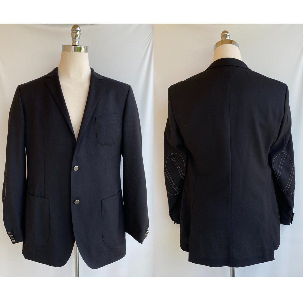 Hugo Boss The CLUB 99 Blazer Elbow Black Metal Buttons 2 Btn 2 Vents sz 44L